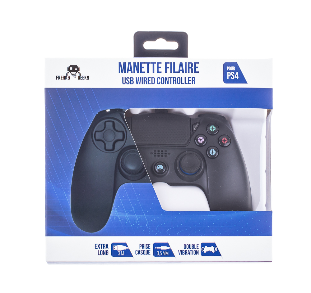 Manette Filaire Noire pour Xbox 360 / PC - Freaks and Geeks