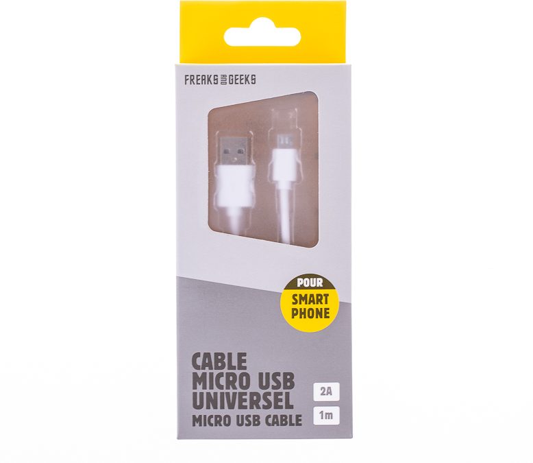 Câble data Micro USB universel 1m Blanc