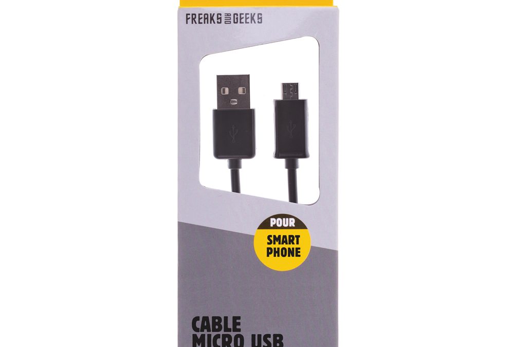 Câble data Micro USB universel 1m Noir