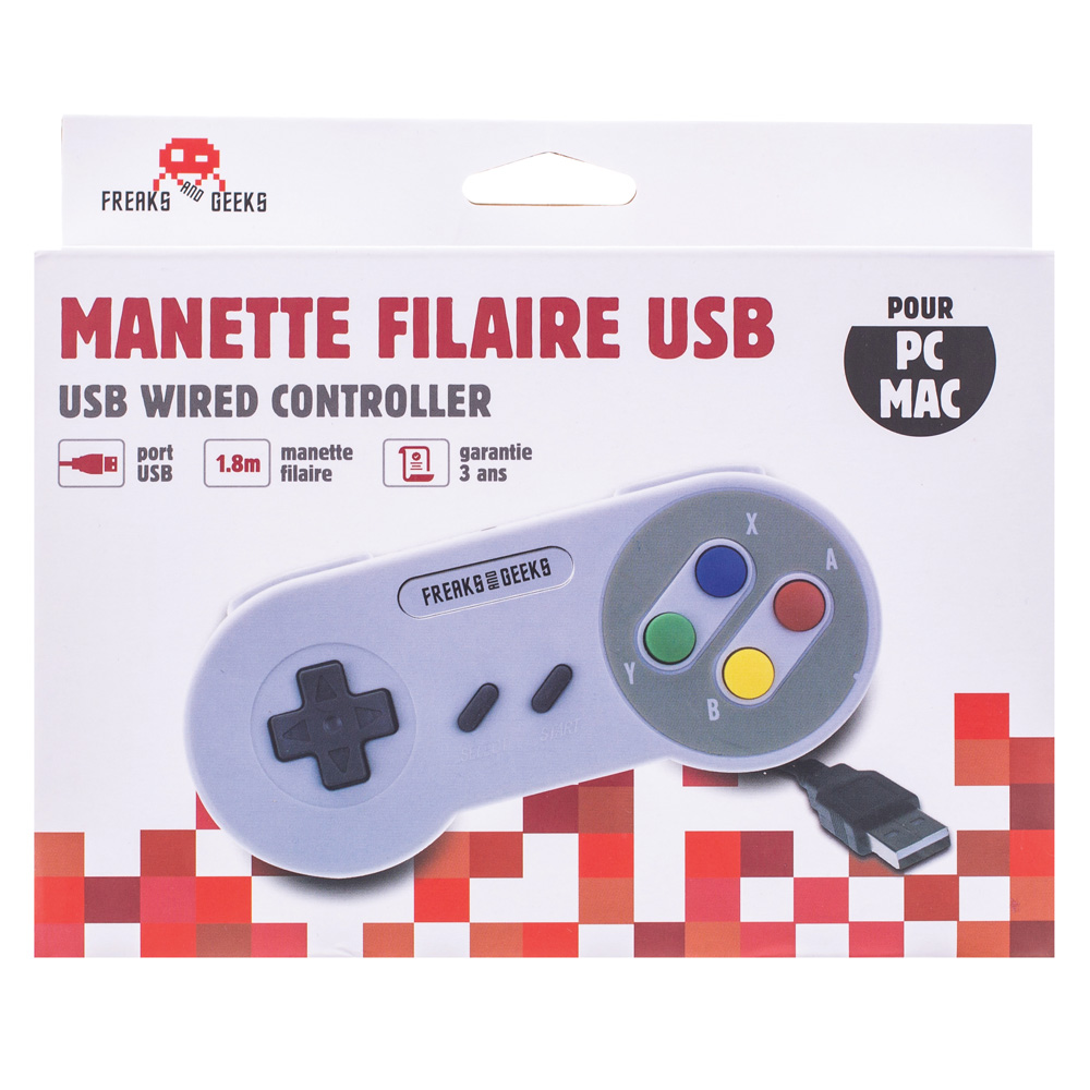 （Multicolore)Manette SNES contrôleur Gamepad pour PC MAC USB Accessoires de  jeu Poignée de jeu