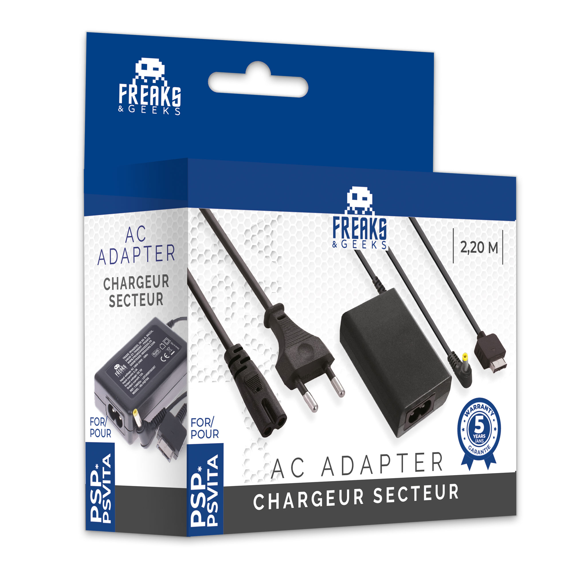 Chargeur secteur PS Vita 1000 & PSP + câble (avec 2 embouts)