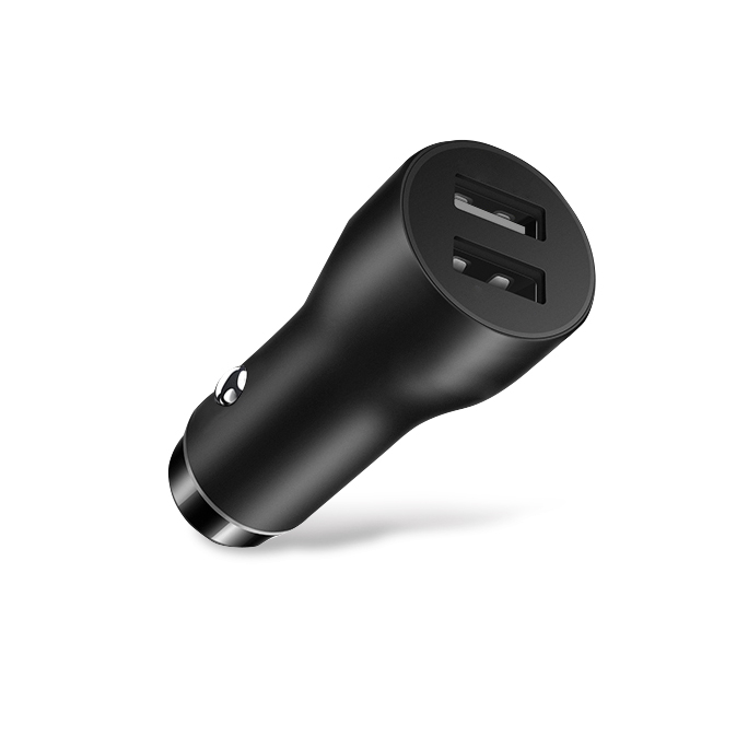 Basics Chargeur 2 ports USB de voiture pour appareils Apple et  Android 4,8 Amp/24 W, Noir