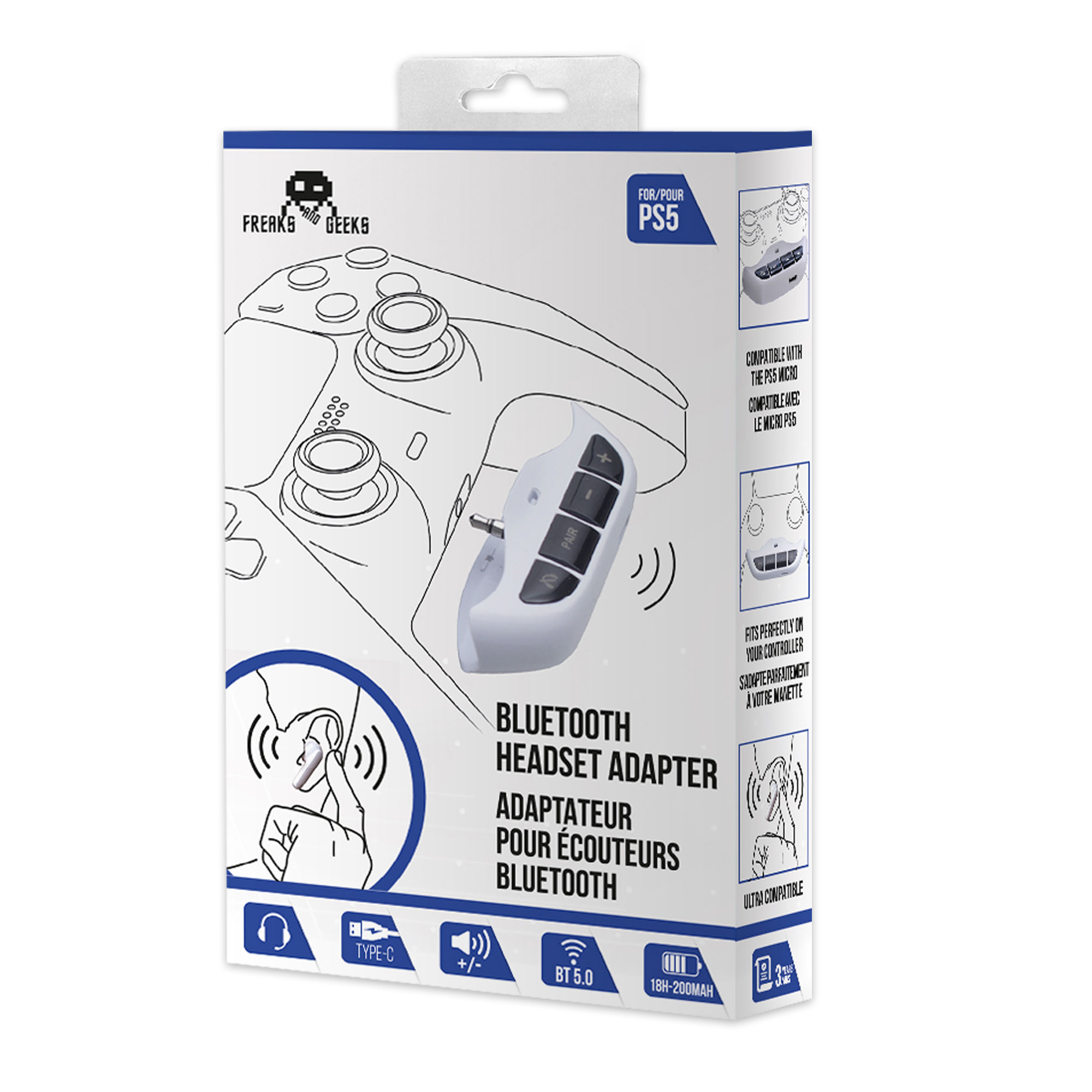 Adaptateur Casque Bluetooth pour Manette PS5 - Freaks and Geeks