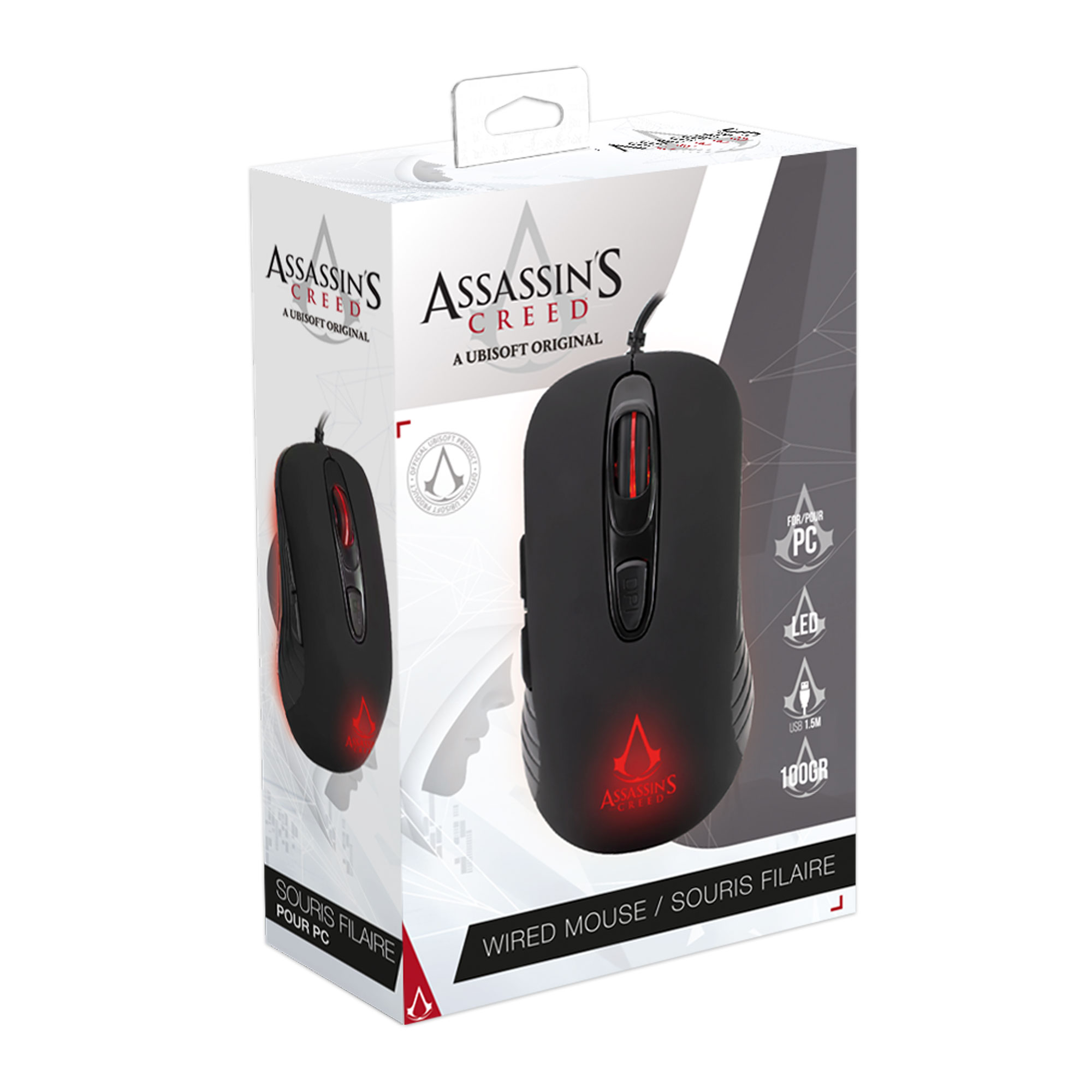 Assassin's Creed - Souris Gaming 3600 DPI - LED - Noir - Freaks and Geeks