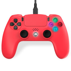 Manette Filaire Rouge pour PS4 avec Cable 3M avec prise Jack